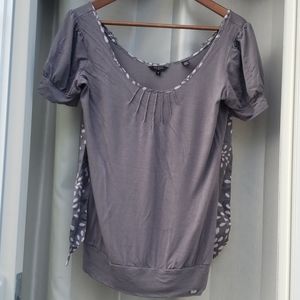 Ted Baker London Gray Short-Sleeve Scoop Neck Top